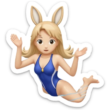 Usagi swimming in the pool sticker