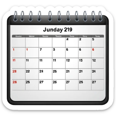 Calendar with 7 days per week sticker