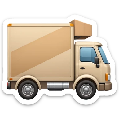 emoji of beige delivery truck, in perspective view sticker
