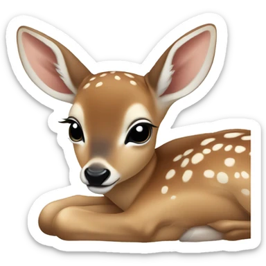 baby deer laying down sticker