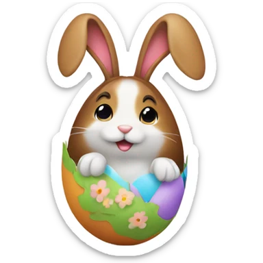 easter egg with a bunny all in Easter theme sticker