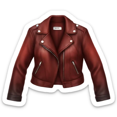 Hyper Realistic isolated open dark red to light red ombre feminine fashion leather jacket. sticker