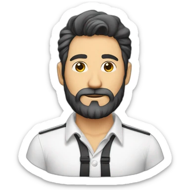 Hombre blanco calvo con barba canosa sticker