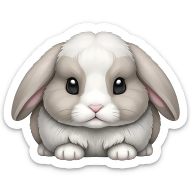 Holland lop white and grey bunny sticker