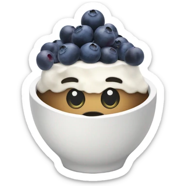 White acai bowl with blueberries  sticker