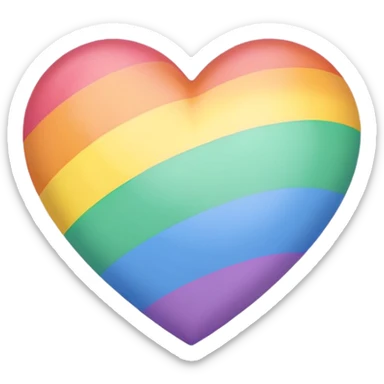 rainbow pride heart with a pastel color palette sticker