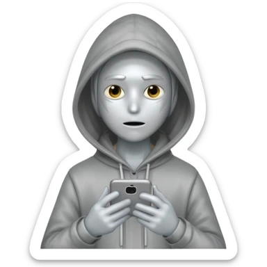 hooded-on-their-phone-making-money silver skin sticker