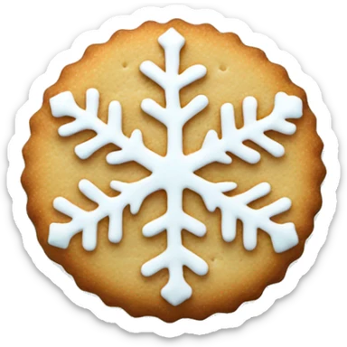 Cute winter biscuit with snowflake  sticker