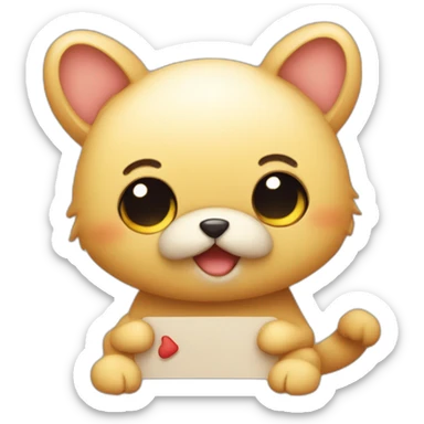 cute animal holding a comment button sticker