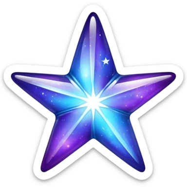 Blue and purple glass galaxy star sticker