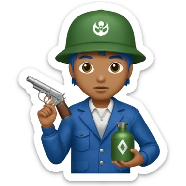 gangster crips while holding grenade sticker