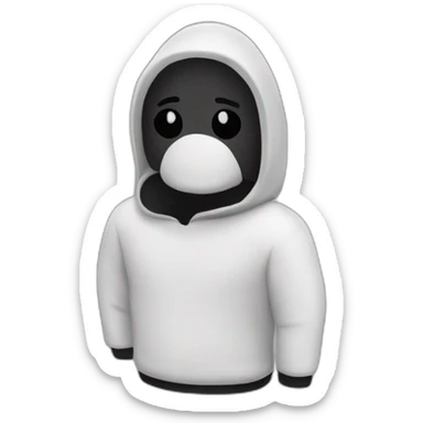 blanc mangeant un noir sticker