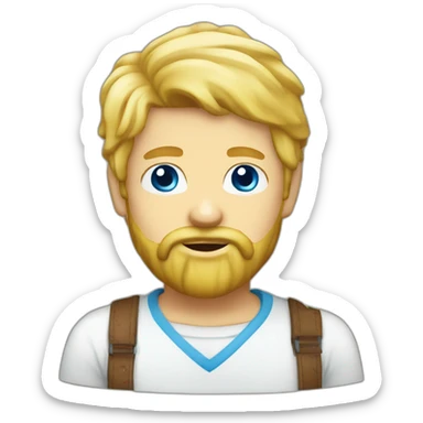 Blond man blue eyes beard Italian icecream sticker