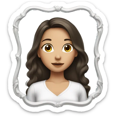 Brunette girl taking a mirror picture  sticker