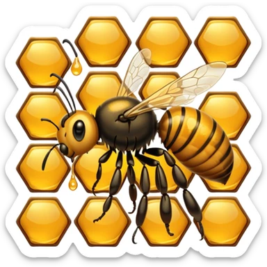 A bee collecting honey sticker