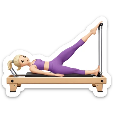 ONE girl doing a pilate reformer exercize sticker