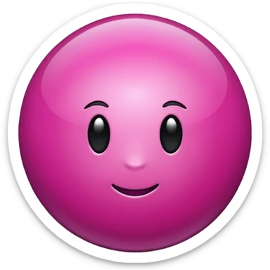 magenta color sphere. Negative : Emoji. sticker