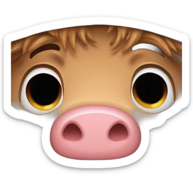 fullface sad brown hog with black winter hat sticker