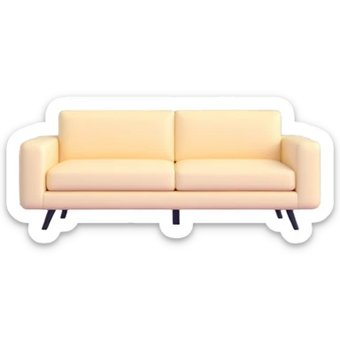 minimalist modern cream colored sofa sticker