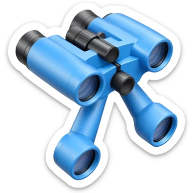blue binoculars gazing at sky sticker