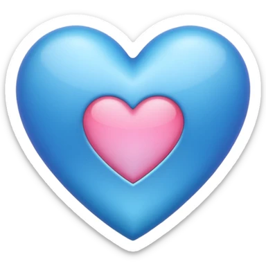 Corazón con color azul y rosado mezclados  sticker