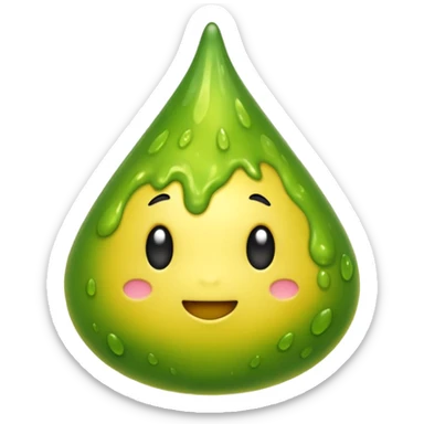 a slimy yellow-green sticker