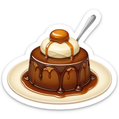 Sticky toffee pudding vanilla ice cream  sticker