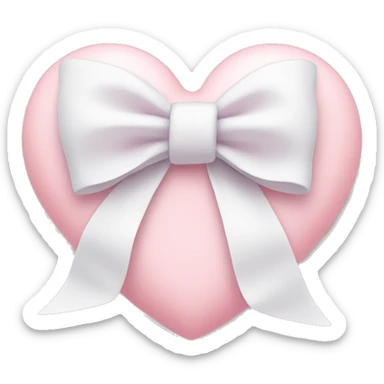 Pastel pink heart with white bow sticker