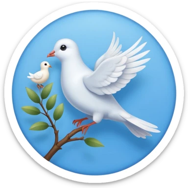 A sky-blue circle and a ☑️ Little dove  sticker