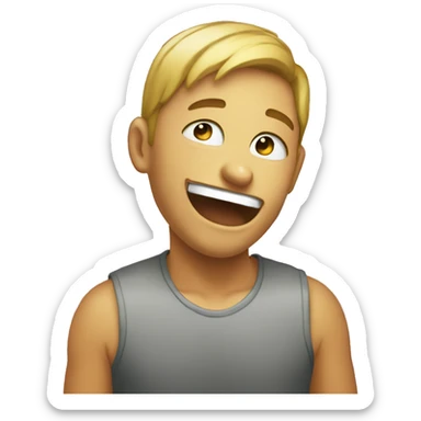 Rainbow smiling emoji yo the point its crying sticker