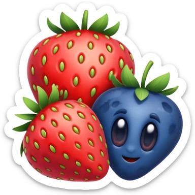 Strawberry and blueberry sticker
