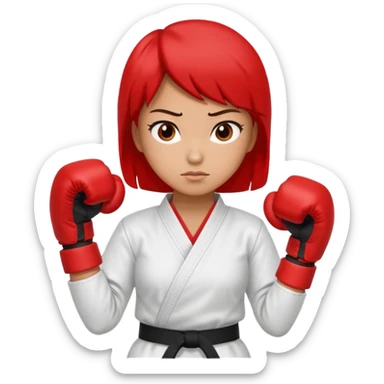 karate lady, red glove sticker