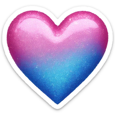 Glittery pink and blue heart sticker