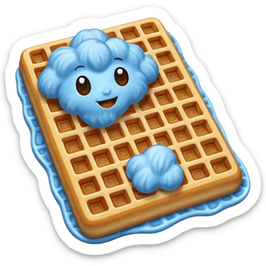 A blue coloured waffle  sticker