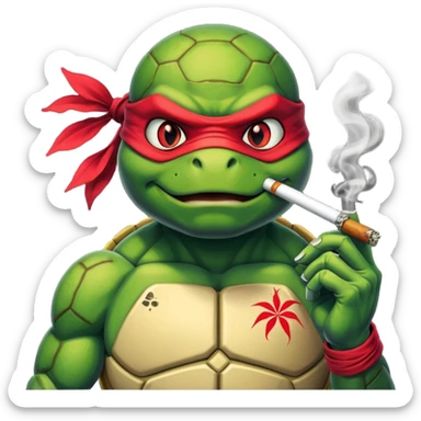 Ninja turtle smoking marijuana sticker
