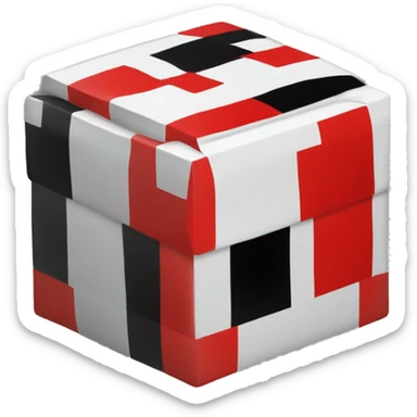 Red , white , black box in a sambalpuri Emoji  sticker