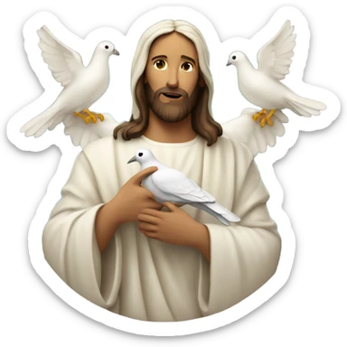 Jesus holding a dove sticker