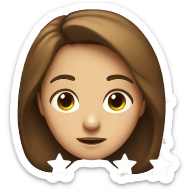 Brown hair Girl squinting with judgement sticker