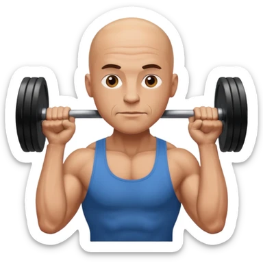Man that’s bald lifting weights sticker