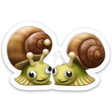 two snails in love detailed dramatic sticker