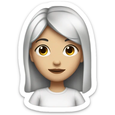 Girl with black hair fair skin tone drinking coffee sticker