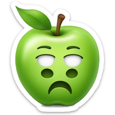 Green apple sticker