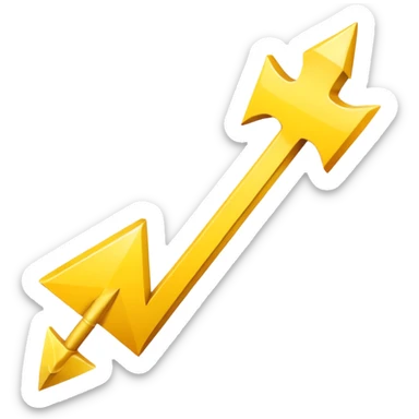 An upward-pointing arrow with "+1" or "LVL UP" text next to it, video game style. sticker