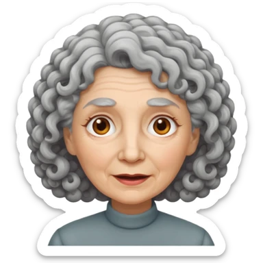 hazme una senora blanca rizada mona viejita sticker