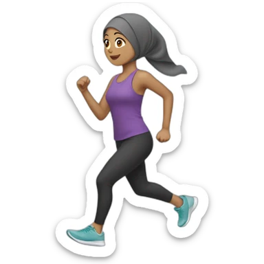 Girl hijab doing cardio sticker