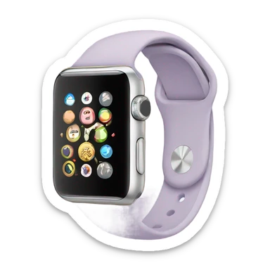 light purple apple watch with beige clock face sticker
