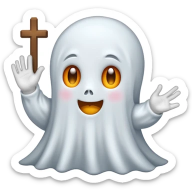 Cute ghost siéging heil sticker