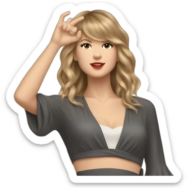 taylor swift hands up side profile longer hair flying eyes closed sticker