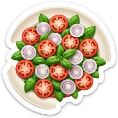 Fai un miscuglio Marinato di pomodoro fresco, cipolla, basilico e origano tutti tagliati  sticker