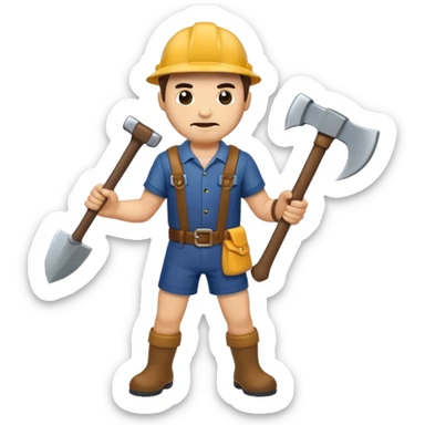 men with axe sticker